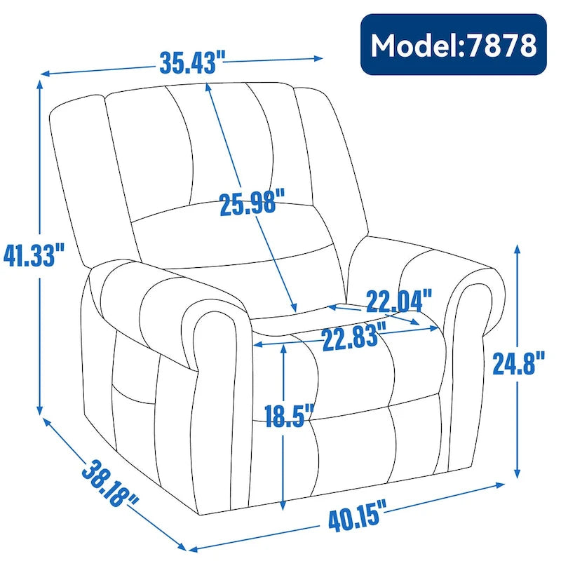 Fauteuil inclinable releveur double motorisation en similicuir marron avec chauffage et massage, ports USB et inclinaison infinie pour seniors