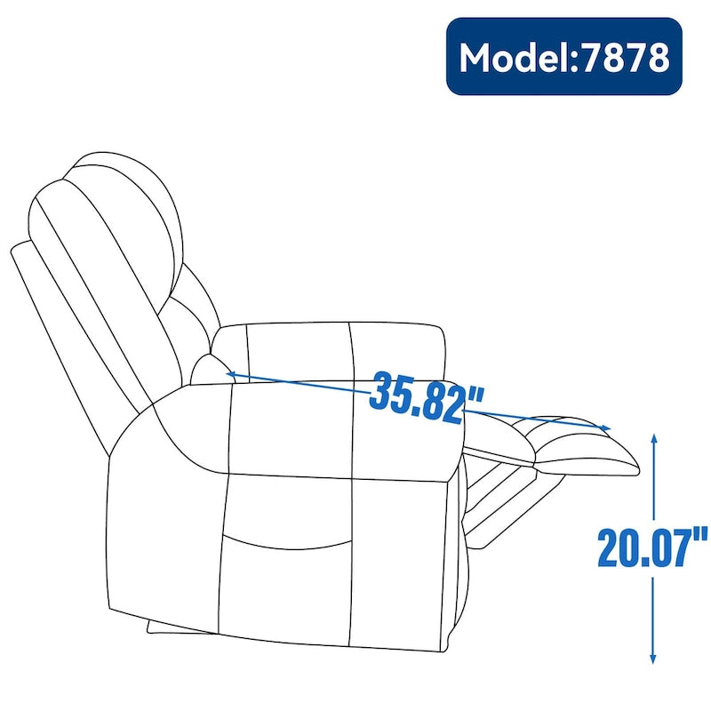Fauteuil inclinable releveur double motorisation en similicuir marron avec chauffage et massage, ports USB et inclinaison infinie pour seniors