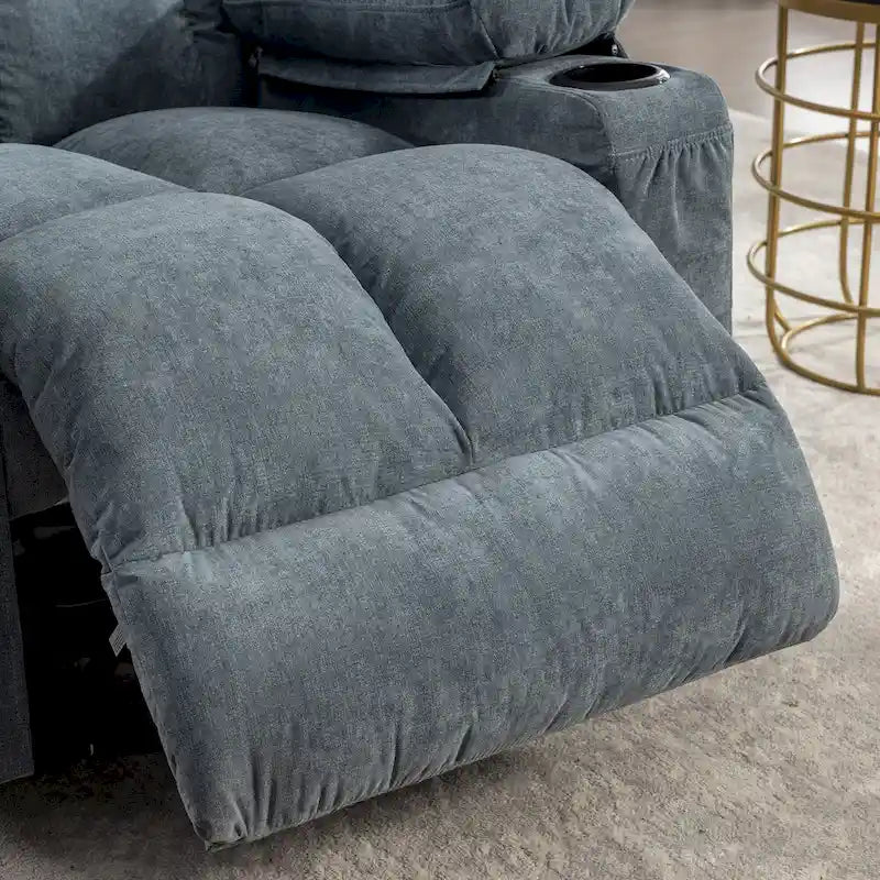 Fauteuil inclinable gris surdimensionné avec chauffage et port USB
