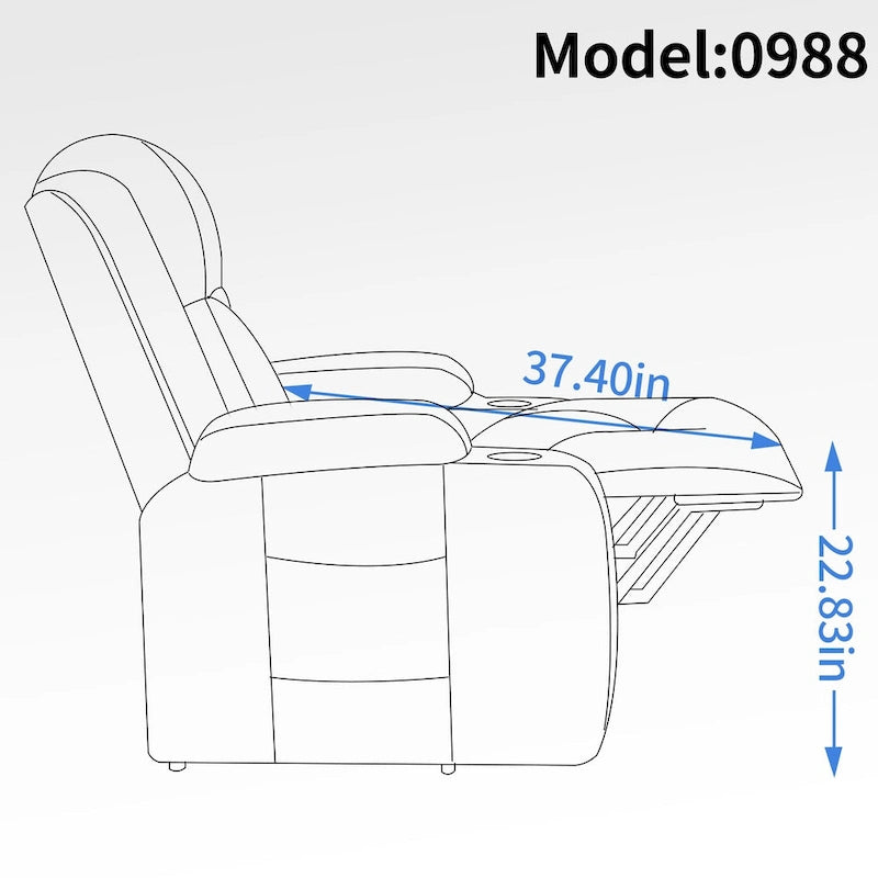 Fauteuil releveur inclinable noir avec massage, chaleur et cadre robuste