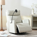 Fauteuil inclinable gris électrique avec pivot, ports USB et repose-pieds réglable