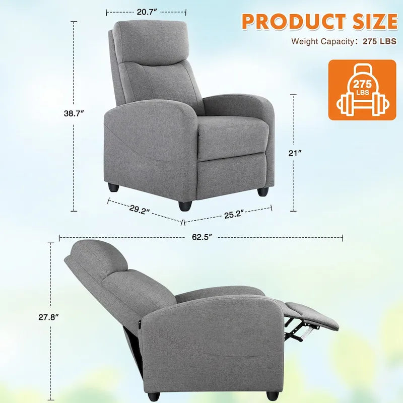 Fauteuil inclinable noir réglable avec support lombaire, 8 modes de massage et fonction chauffante pour la relaxation