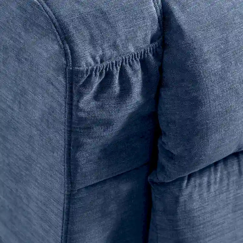 Fauteuil relaxant électrique bleu avec fonctions de chauffage, de massage, de chargement USB, de rangement latéral et de télécommande
