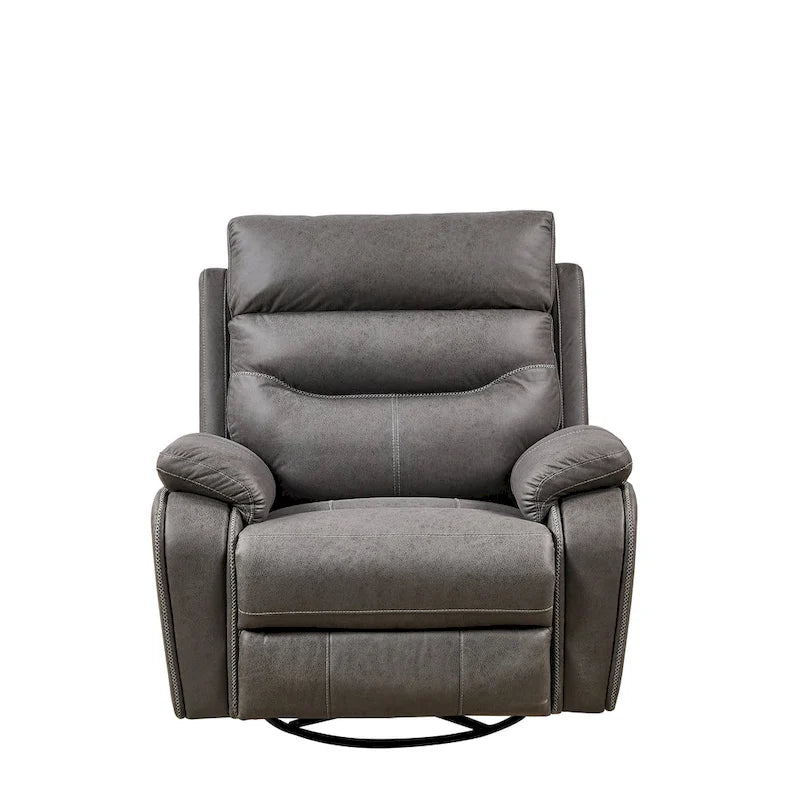 Fauteuil inclinable gris à deux moteurs avec pivotement à 240°, fonction de balancement, ports USB et appui-tête réglable