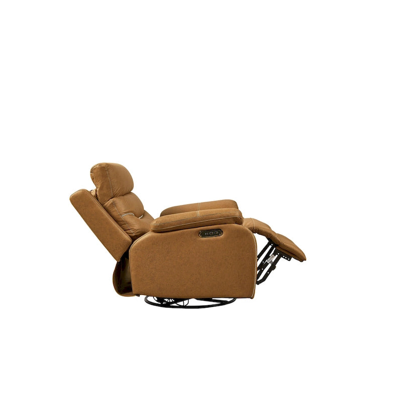 Fauteuil inclinable gris à deux moteurs avec pivotement à 240°, fonction de balancement, ports USB et appui-tête réglable