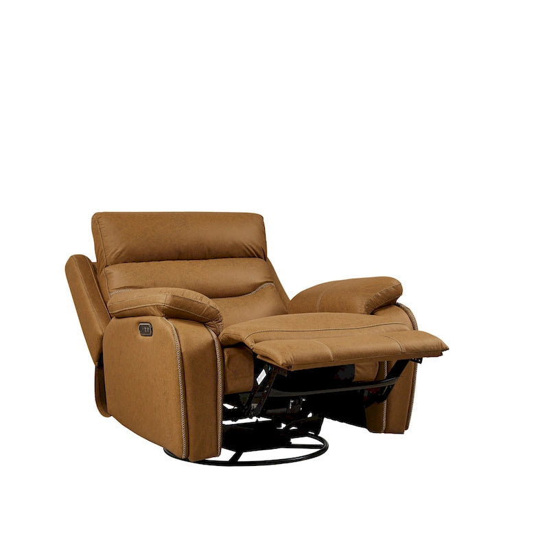 Fauteuil inclinable gris à deux moteurs avec pivotement à 240°, fonction de balancement, ports USB et appui-tête réglable