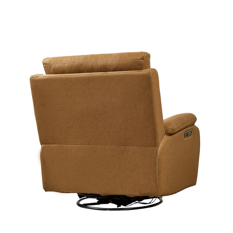 Fauteuil inclinable gris à deux moteurs avec pivotement à 240°, fonction de balancement, ports USB et appui-tête réglable