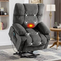Fauteuil inclinable électrique bleu avec chauffage, massage, options d'inclinaison infinies, ports USB et poches latérales
