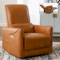 Fauteuil inclinable électrique ergonomique marron avec fonction pivotante, basculante et ports USB
