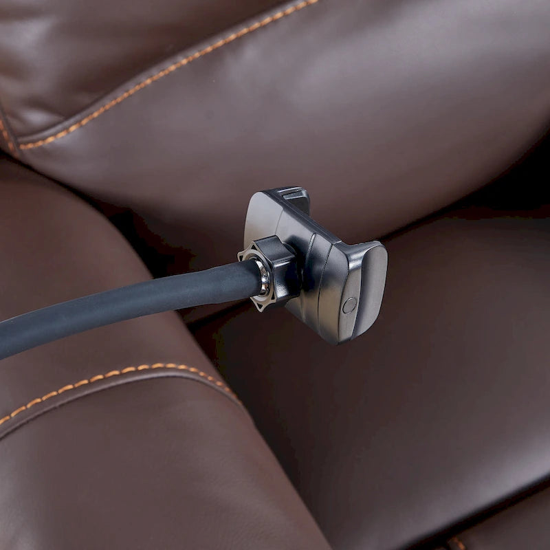 Fauteuil inclinable électrique noir, avec massage, chauffage, ports USB, support de téléphone et poches latérales, inclinaison réglable jusqu'à 139