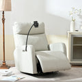 Fauteuil inclinable électrique avec pivotement à 270°, ports USB et repose-pieds réglable pour salon et chambre de bébé