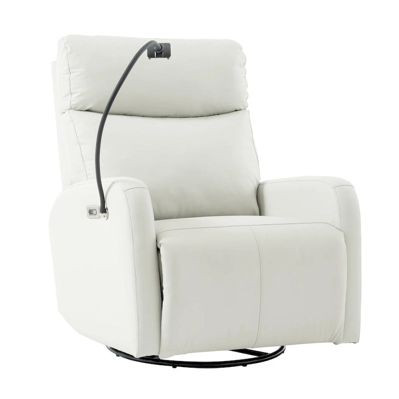 Fauteuil inclinable électrique avec pivotement à 270°, ports USB et repose-pieds réglable pour salon et chambre de bébé