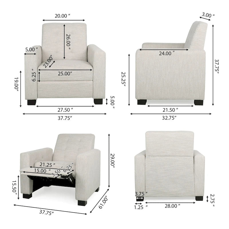 Fauteuil inclinable matelassé Craigue de Christopher Knight Home