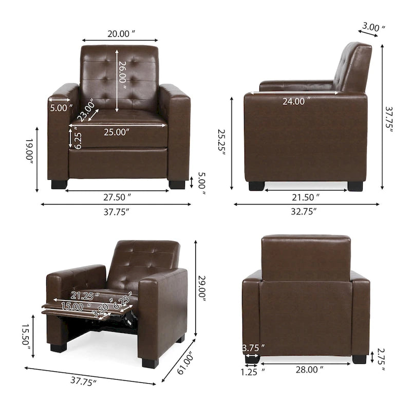 Fauteuil inclinable matelassé Craigue de Christopher Knight Home
