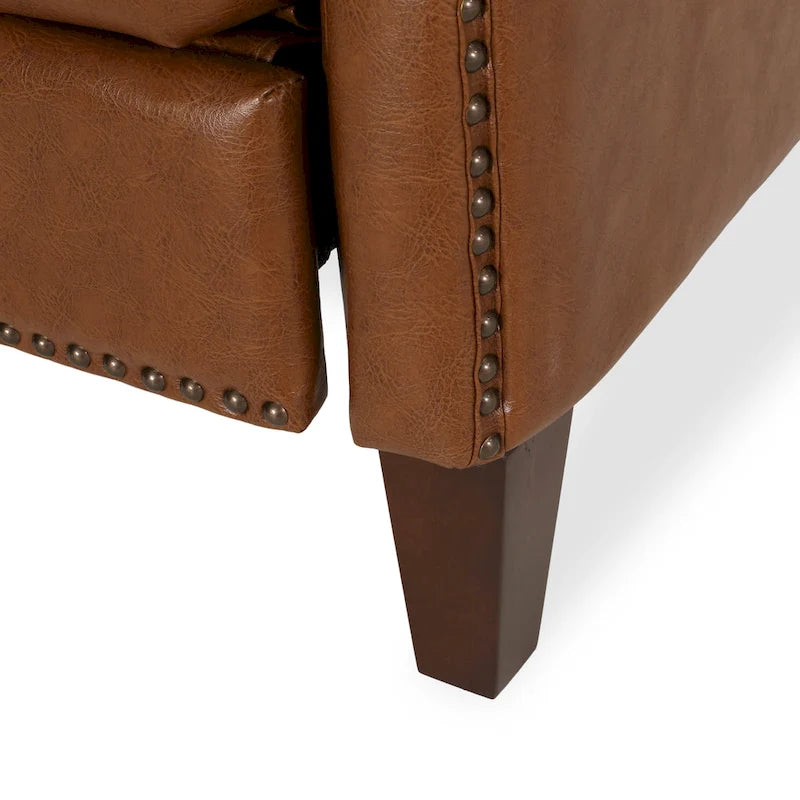 Fauteuil inclinable rembourré à dossier inclinable Cavanaugh avec garniture cloutée par Christopher Knight Home