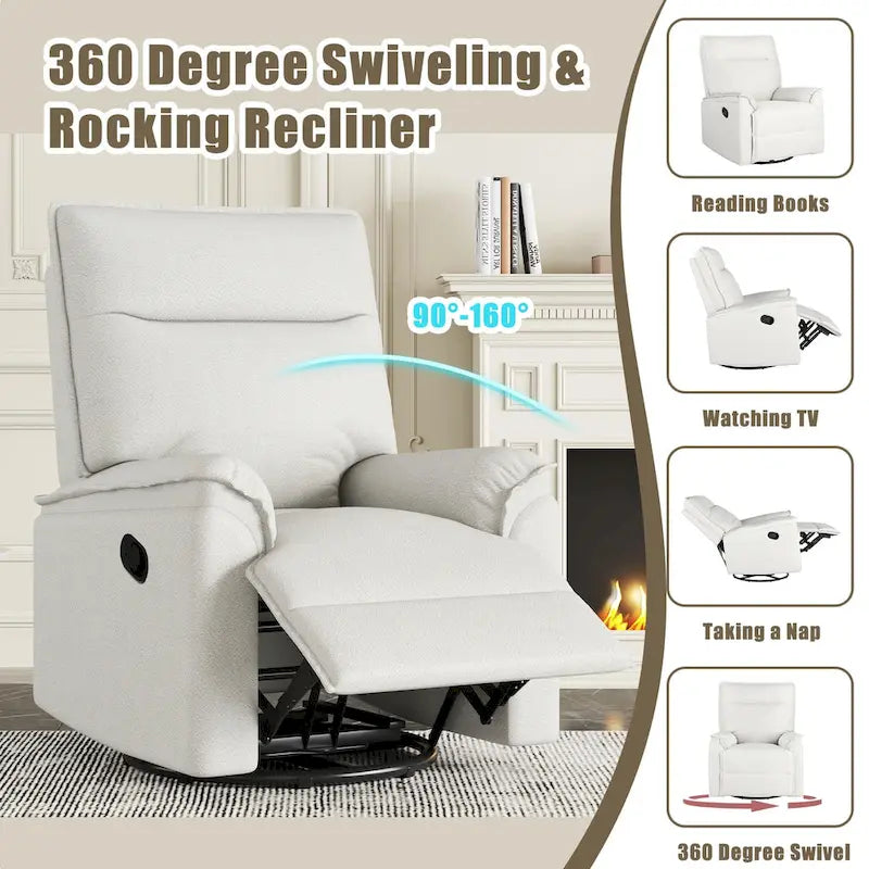 Fauteuil inclinable manuel pivotant à 360 degrés