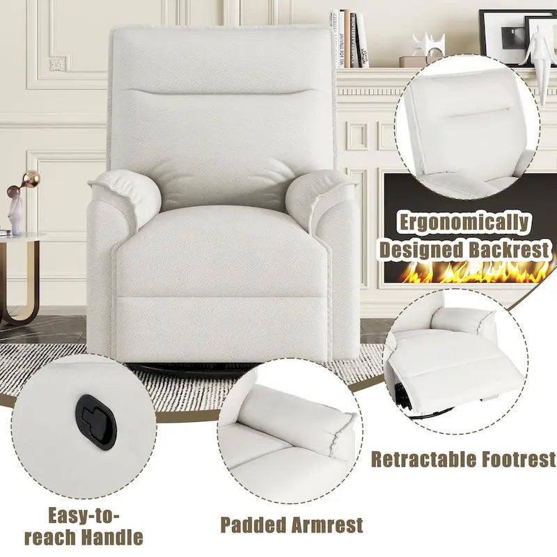 Fauteuil inclinable manuel pivotant à 360 degrés