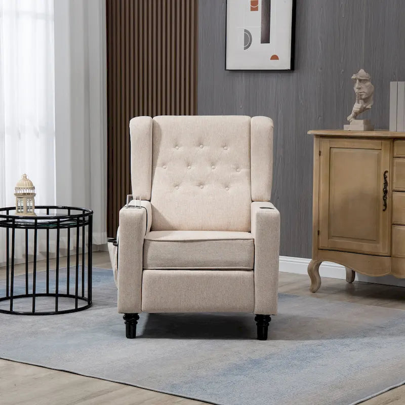 Fauteuil inclinable avec dossier capitonné
