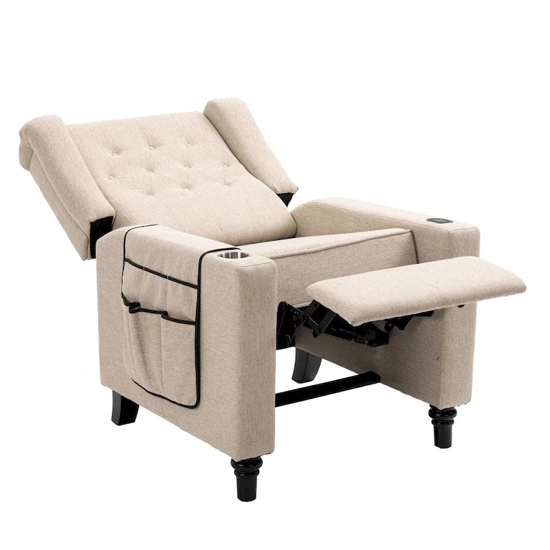 Fauteuil inclinable avec dossier capitonné
