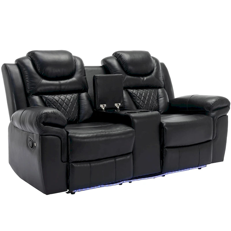 Causeuse inclinable manuelle de cinéma maison avec rangement dissimulé