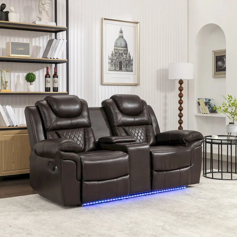 Causeuse inclinable manuelle de cinéma maison avec rangement dissimulé