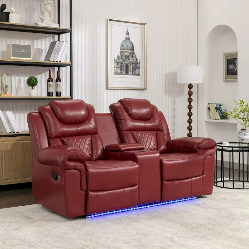 Causeuse inclinable manuelle de cinéma maison avec rangement dissimulé