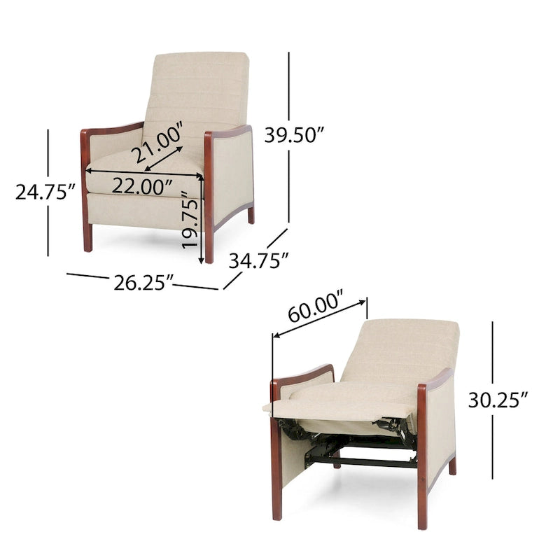 Fauteuils inclinables Anaura Channel Stitch Pushback de Christopher Knight Home