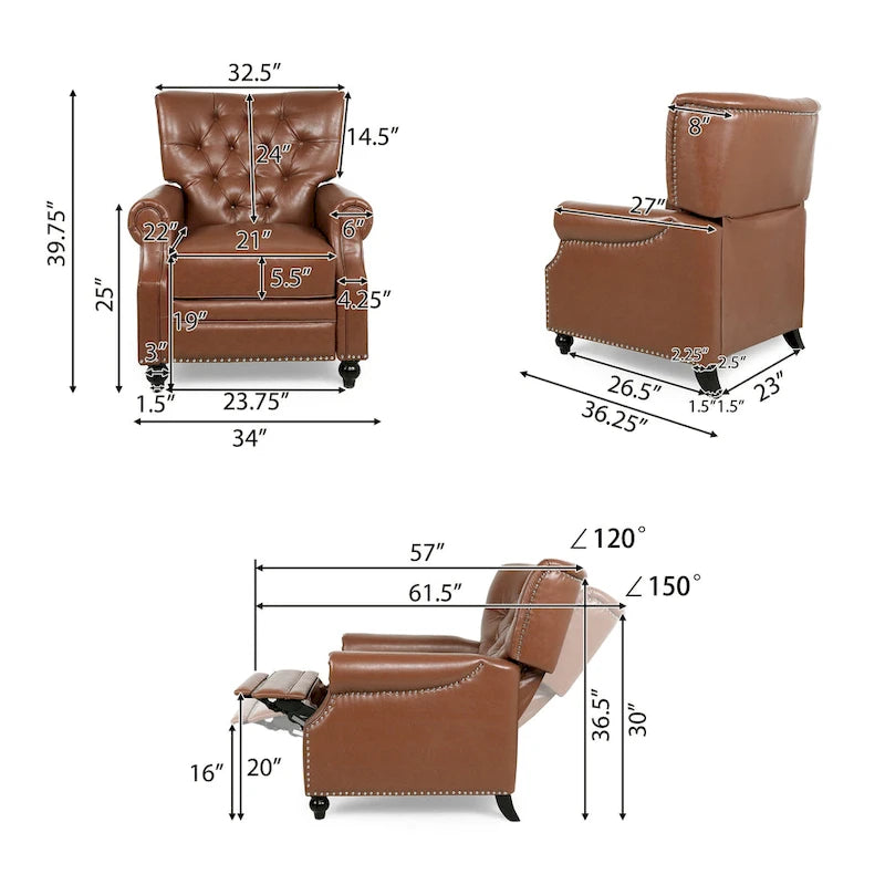 Fauteuil inclinable contemporain rembourré Callade par Christopher Knight Home