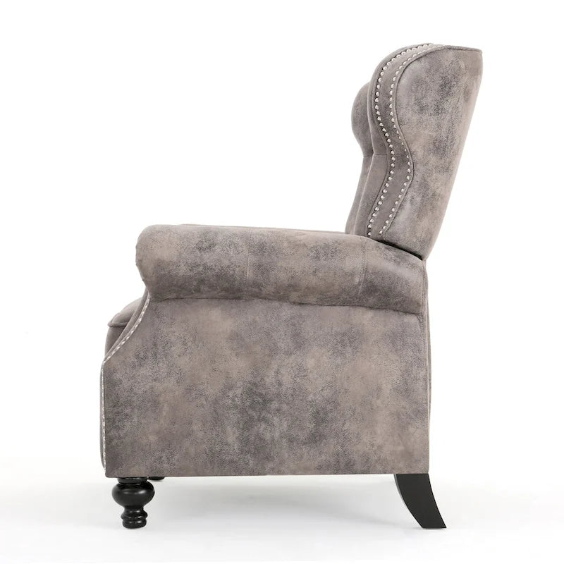 Fauteuil inclinable club en microfibre touffetée Walder par Christopher Knight Home