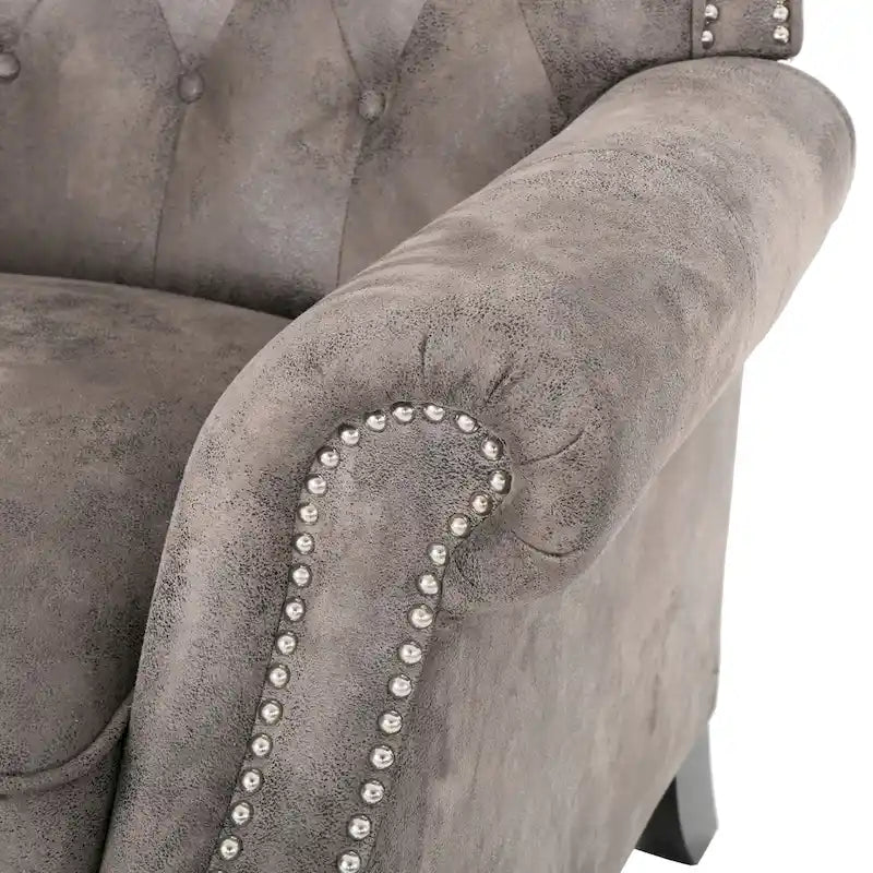 Fauteuil inclinable club en microfibre touffetée Walder par Christopher Knight Home