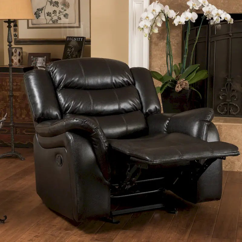 Fauteuil inclinable planeur en cuir PU Hawthorne par Christopher Knight Home