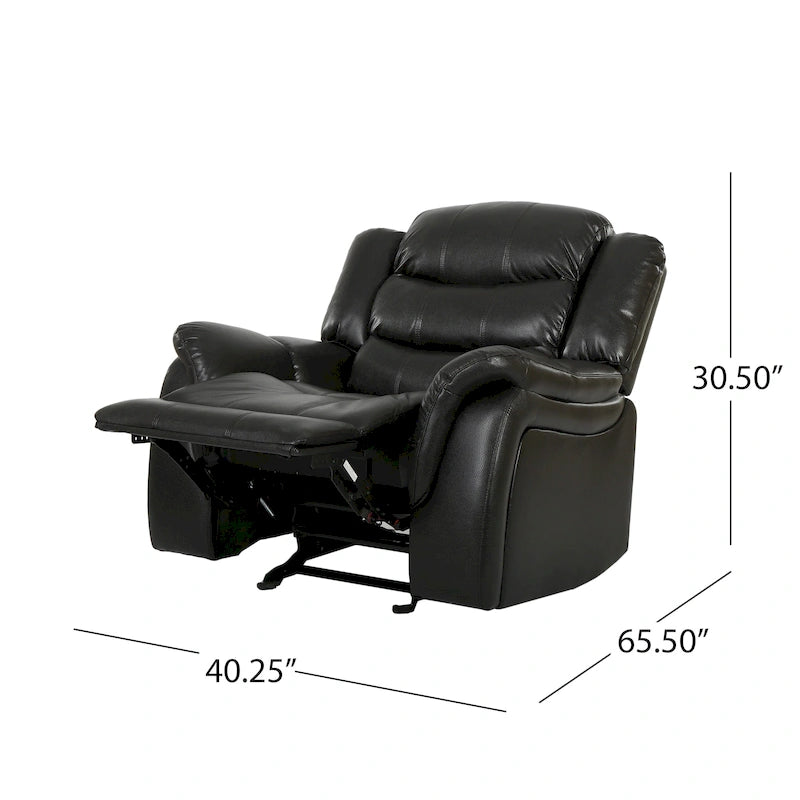 Fauteuil inclinable planeur en cuir PU Hawthorne par Christopher Knight Home