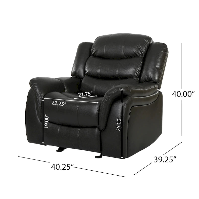 Fauteuil inclinable planeur en cuir PU Hawthorne par Christopher Knight Home