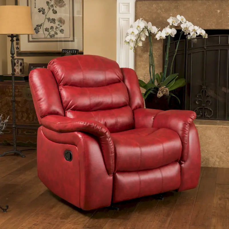 Fauteuil inclinable planeur en cuir PU Hawthorne par Christopher Knight Home