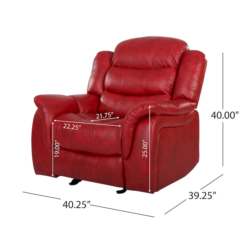 Fauteuil inclinable planeur en cuir PU Hawthorne par Christopher Knight Home