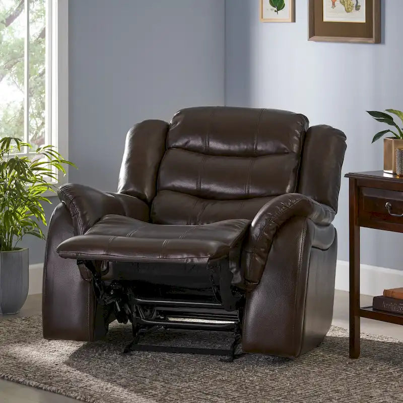 Fauteuil inclinable planeur en cuir PU Hawthorne par Christopher Knight Home