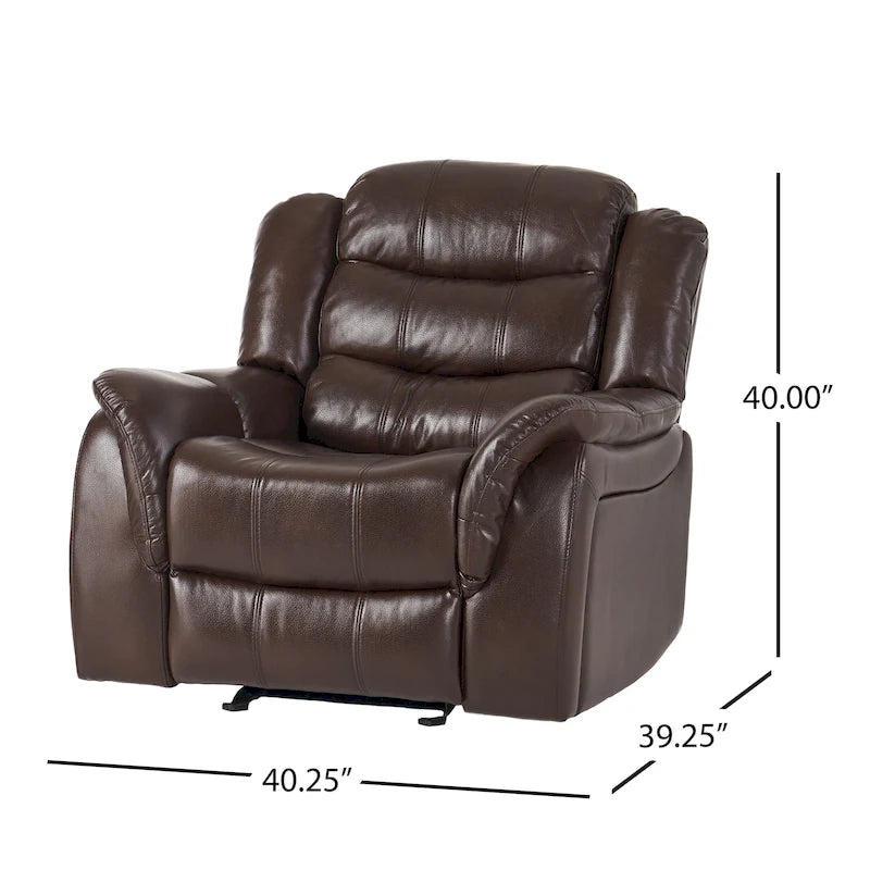Fauteuil inclinable planeur en cuir PU Hawthorne par Christopher Knight Home