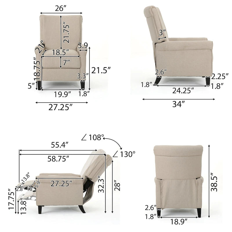 Fauteuil inclinable en tissu traditionnel Charell par Christopher Knight Home