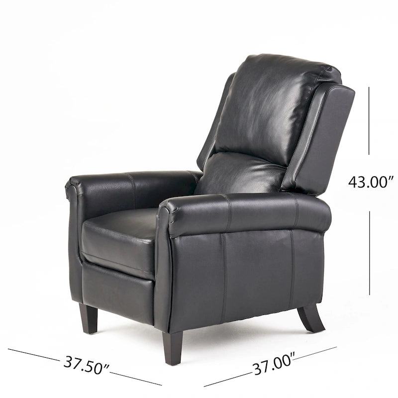 Fauteuil inclinable en cuir polyuréthane Haddan par Christopher Knight Home