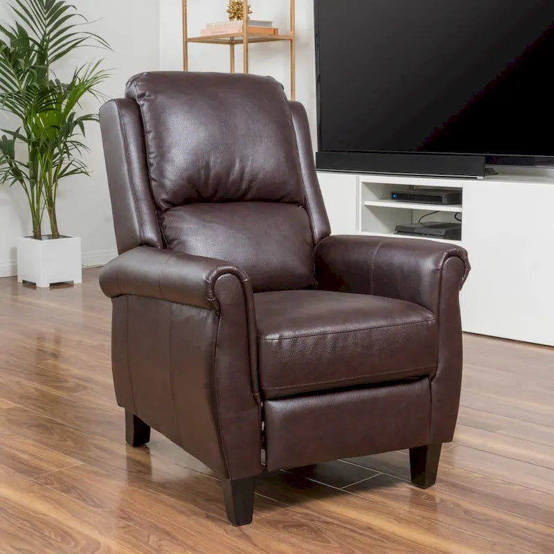 Fauteuil inclinable en cuir polyuréthane Haddan par Christopher Knight Home