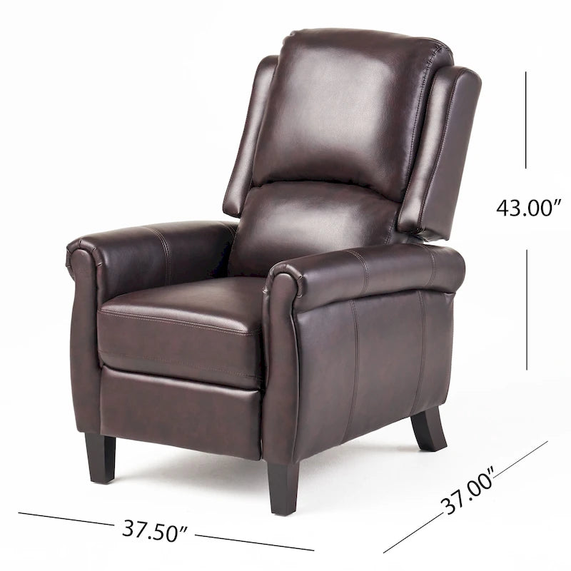 Fauteuil inclinable en cuir polyuréthane Haddan par Christopher Knight Home