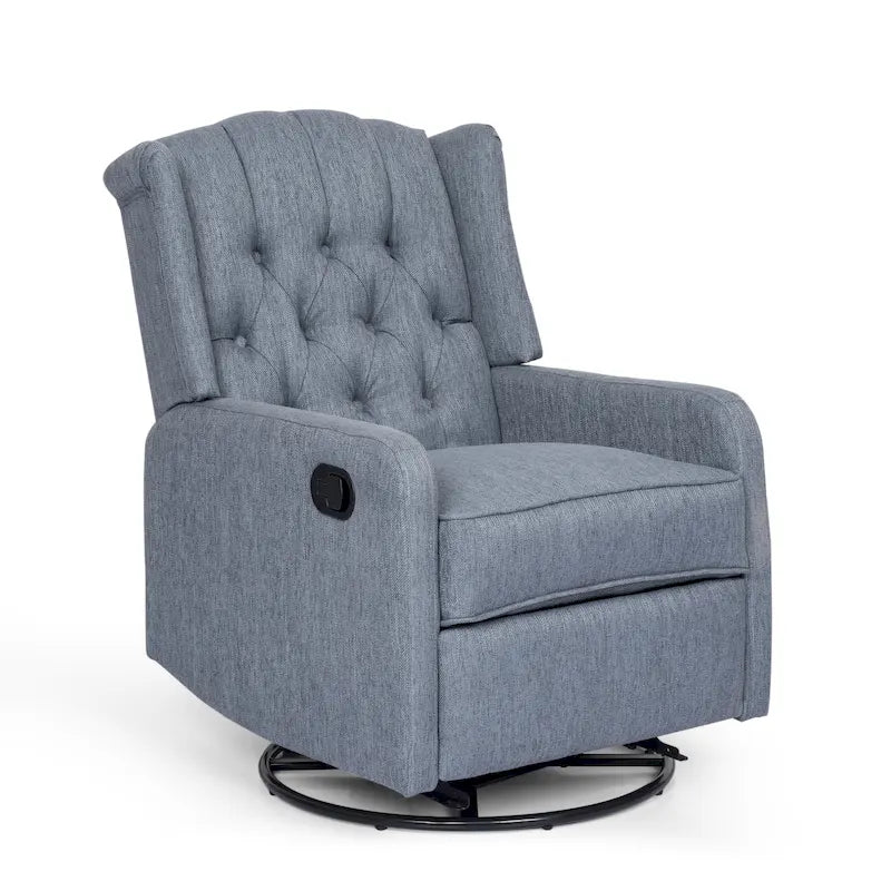 Fauteuil inclinable pivotant Mohaven contemporain à dossier capitonné avec oreilles par Christopher Knight Home