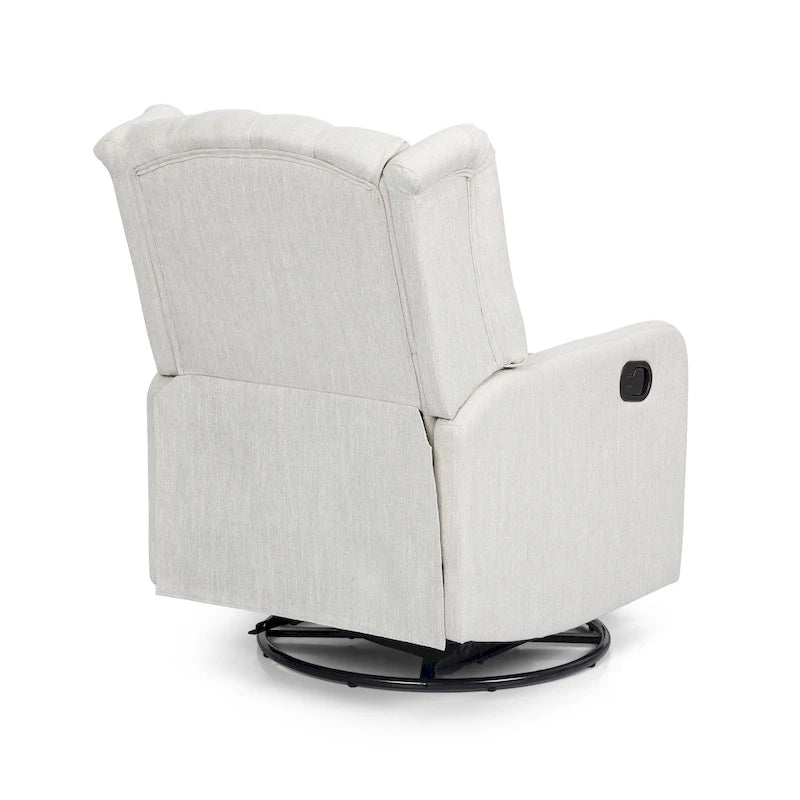 Fauteuil inclinable pivotant Mohaven contemporain à dossier capitonné avec oreilles par Christopher Knight Home