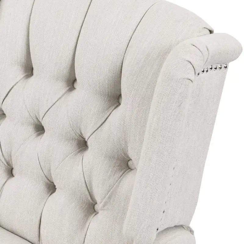 Fauteuil inclinable pivotant Mohaven contemporain à dossier capitonné avec oreilles par Christopher Knight Home