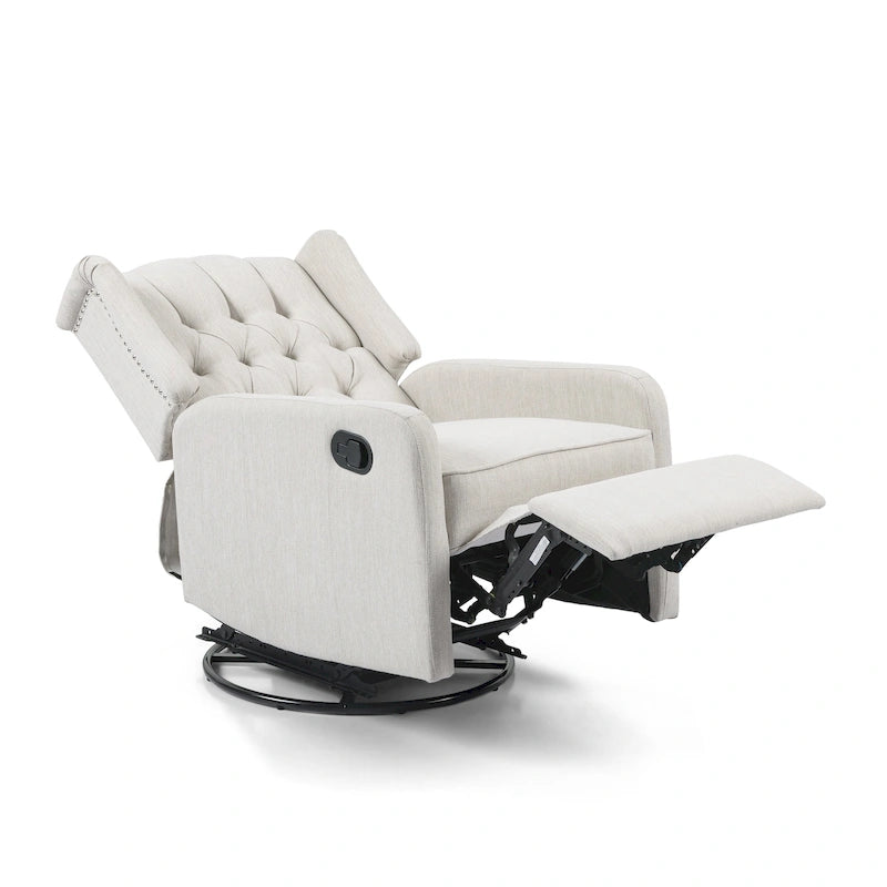 Fauteuil inclinable pivotant Mohaven contemporain à dossier capitonné avec oreilles par Christopher Knight Home