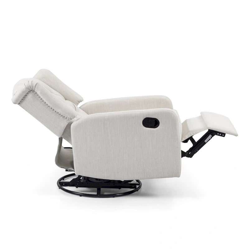 Fauteuil inclinable pivotant Mohaven contemporain à dossier capitonné avec oreilles par Christopher Knight Home