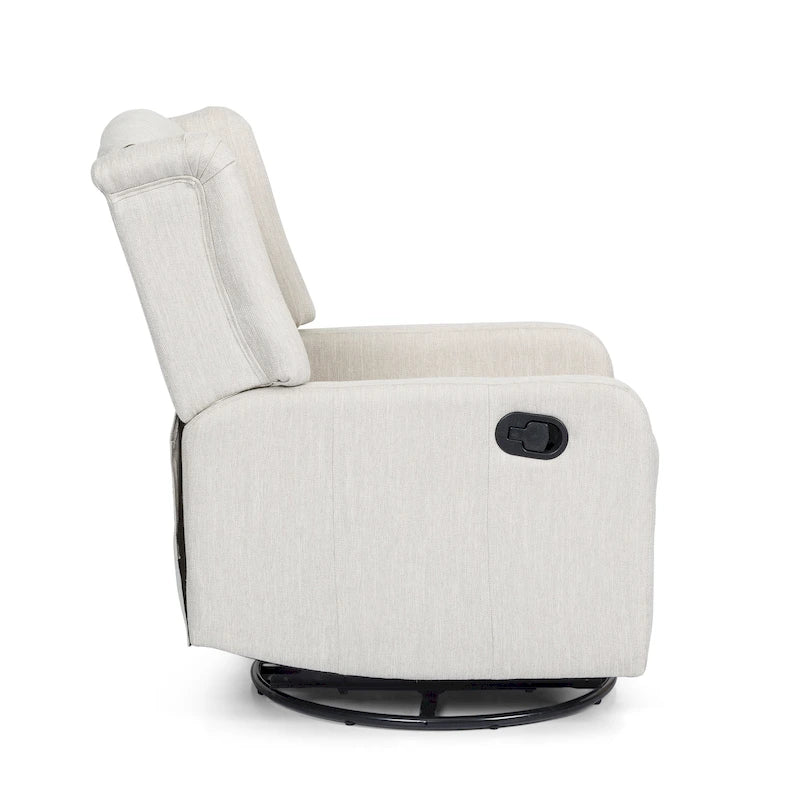 Fauteuil inclinable pivotant Mohaven contemporain à dossier capitonné avec oreilles par Christopher Knight Home