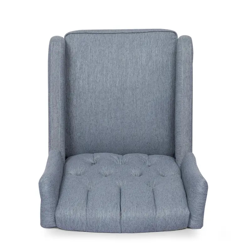 Fauteuil inclinable pivotant Mohaven contemporain à dossier capitonné avec oreilles par Christopher Knight Home