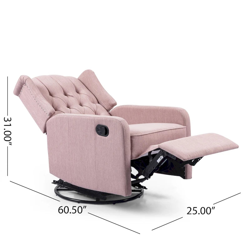 Fauteuil inclinable pivotant Mohaven contemporain à dossier capitonné avec oreilles par Christopher Knight Home