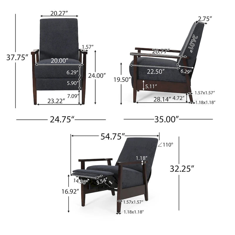 Fauteuil inclinable Plevna rembourré de Christopher Knight Home